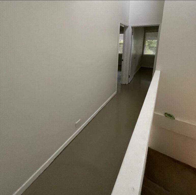 Levelled upstairs hallway
