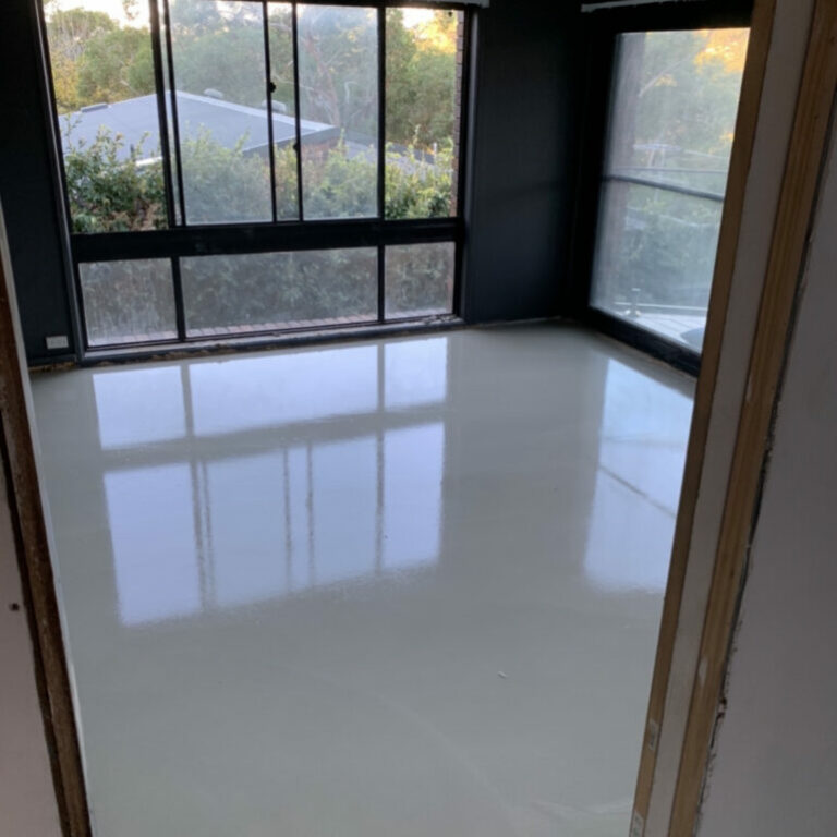 Smooth, level floor in a bedroom